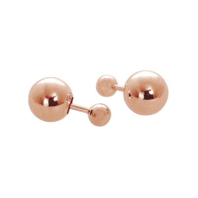 Photo of Rose Gold Plated Silver Double Ball Studs