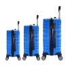 Luggage Set 3 Piece Embossed Hard Outer Shell Spinner Suitcase - Blue Photo