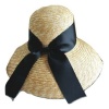 French-styled Panama Boutique Straw Hat For Women in Brown Photo