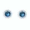 Civetta Spark Sunshine Studs With Swarovski Demin Blue Crystal Photo