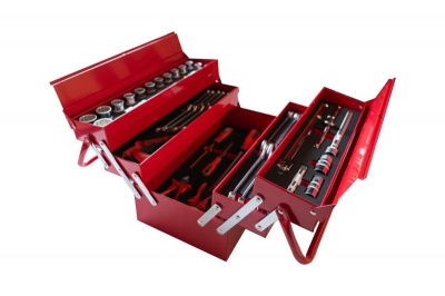 Photo of Kennedy Cromtools 77 piecese Toolset Red and Black Metal Toolbox