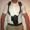Trekking Safari Pro Harness for binocular and camera with small camo pocket on back Photo