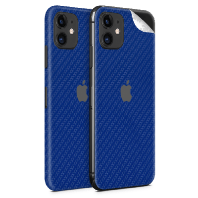 Photo of WripWraps Blue Carbon Fibre Vinyl Skin for iPhone 11 - Two Pack