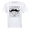 Happy Fathers Day - Mustache - Adults - T-Shirt - White Photo