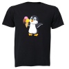 Ice-Cream Penguin - Kids T-Shirt - Black Photo