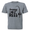 Keeping it Reel - Fishing - Kids T-Shirt - Grey Photo