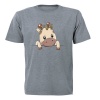 Peeking Giraffe - Kids T-Shirt - Grey Photo