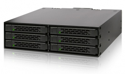 Photo of Icy Dock ToughARmor 996SP-6sb - Black Six 2.5" Mobile HDD Rack