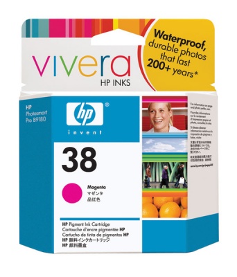 Photo of HP # 38 Magenta Pigment Ink Cartridge with Vivera Ink