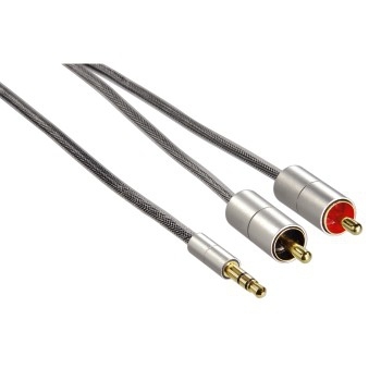 Photo of Hama Aluline Connecting Cable - 3.5 mm Stereo Jack Plug - 2x RCA Plug - 1M