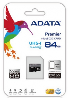 Photo of ADATA Premier 64GB MicroSDXC UHS-I Class10 Memory Card Adapter