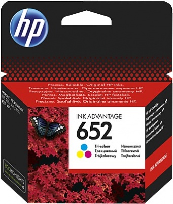 Photo of HP 652 Tri-Colour Original Ink Advance Cartridge