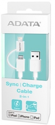Photo of Adata Sync Charge Cable 2-in-1 Plastic - White