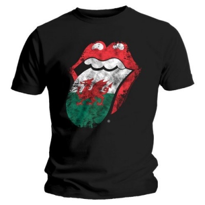 Photo of Rolling Stones Welsh Tongue Mens Black T-Shirt