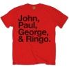 The Beatles Mens John Paul George & Ringo Red T-Shirt Photo
