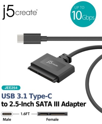 Photo of j5 create JEE254 USB 3.1 Type-C to 2.5-Inch SATA 3 Adapter