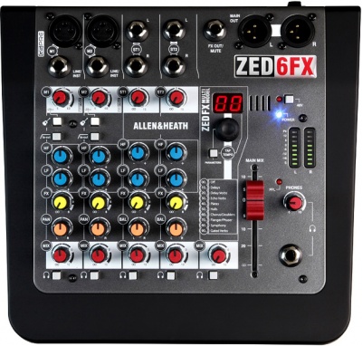 Photo of Allen Heath Allen & Heath ZED-6FX ZED Series 6 Channel Compact Analogue Mixer with Effects