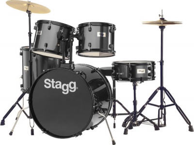 Photo of Stagg TIM112B BK 5 pieces Rock Size Drum Kit Including Hardware and Cymbals
