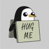 Hug Me Penguin Mens Hoodie Grey Photo