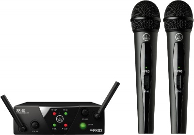 Photo of AKG WMS40 Mini Dual Vocal Set Wireless Handheld Microphone System – ISM2 and ISM3 Frequency