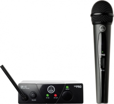 Photo of AKG WMS40 Mini Single Vocal Set Wireless Handheld Microphone System – ISM2 Frequency