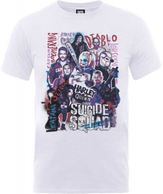 Photo of Suicide Squad - Harley's Character Collage Mens White T-Shirt
