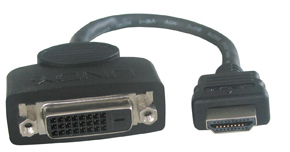 Photo of Lindy DVI-D FM/HDMI M Adapter Cable - 0.2m