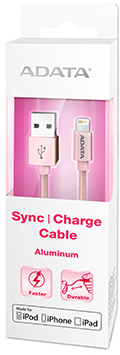 Photo of ADATA - USB 2.0-A/Lightning Aluminum Sync & Charge Cable 1m - Pink