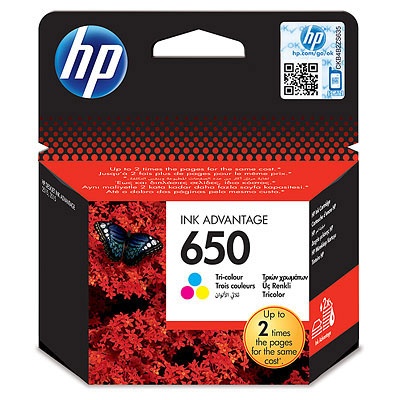 Photo of HP 650 Tri-Colour Ink Cartridge-200 Pages