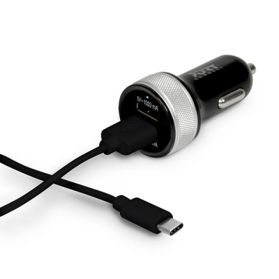 Photo of Port Designs Port Design Connect - Apple/Android Car Charger - With 2 USB Ports and Includes a USB-C Cable