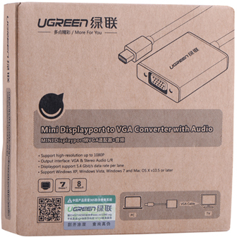 Photo of Ugreen Mini DisplayPort to VGA Female Converter with Audio - White