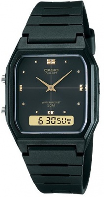 Photo of Casio Retro 50m WR Analog and Digital Watch - Black and Gold