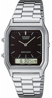 Photo of Casio Retro WR Analog and Digital Watch - Silver and White