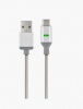 QDOS PowerSteel 1m Metal USB Type-A to USB Type-C USB Cable - White Photo