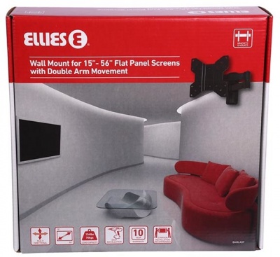 Photo of Ellies Wall Mount For 15”-56” Flat Panel Screen With Double Arm Mov