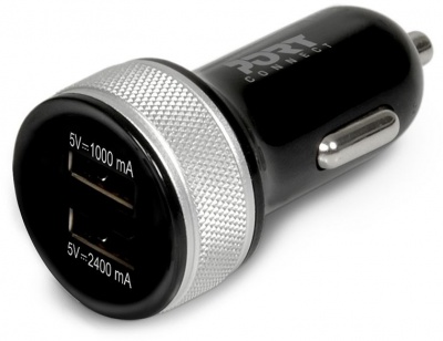 Photo of Port Designs 2 Port USB Car Charger - Black