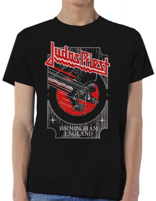 Photo of Judas Priest - Silver and Red Vengeance Mens Black T-Shirt