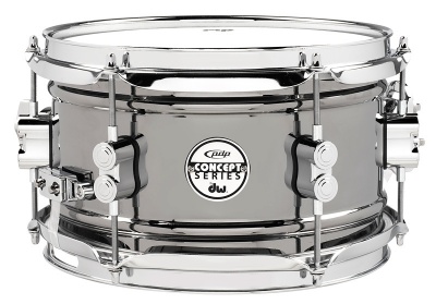 Photo of PDP PDSN0610BNCR Concept Series 6 x 10" Black Nickel over Steel Snare Drum with Chrome Hardware
