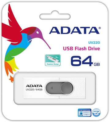 Photo of ADATA UV220 64GB USB 2.0 Type-A USB flash drive - White/Grey
