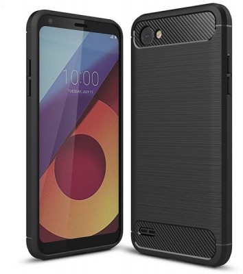 Photo of Tuff Luv Tuff-Luv - Carbon Fibre Effect shockproof Protective Back Cover Case for LG Q6 - Black