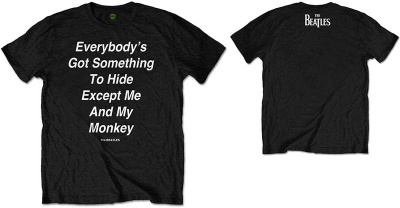 Photo of The Beatles - Everybody's Got Something to Hide Except Me And My Monkey Mens Black T-Shirt