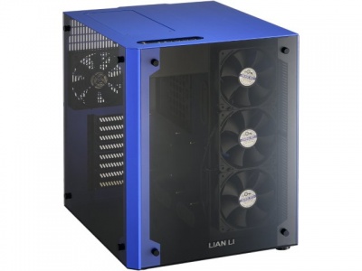 Photo of Lian Li Lian-Li PC-O8W Cube Mid-Tower Chassis - Black and Blue