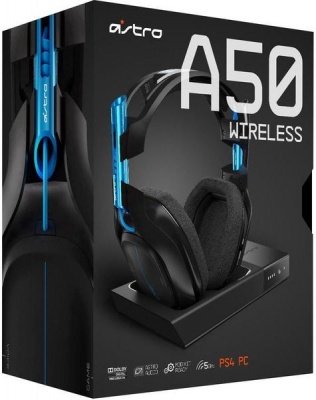 Photo of Logitech ASTRO Gaming - A50 3rd Generation Wireless Gaming 7.1 Headset Base Station - Black/Blue