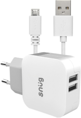 Photo of Snug 2-Port 3.4 Amp Wall Charger With Micro USB Cable