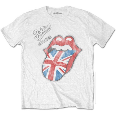 Photo of Rolling Stones Vintage British Tongue Men White T-Shirt