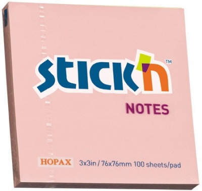 Photo of Stickn Stick'n - Adhesive Notes 76x76mm - Pastel Pink