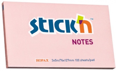 Photo of Stickn Stick'n - Adhesive Notes 76x127mm - Pastel Pink