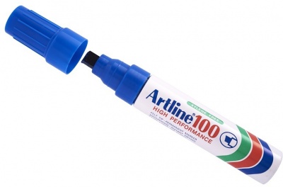 Photo of Artline - EK 100 Chisel Point Industrial Marker 12mm Blue