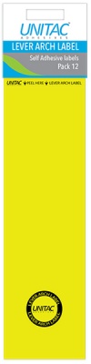 Photo of Unitac - Lever Arch Labels - Yellow Pack of 12