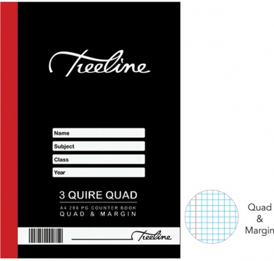 Photo of Treeline - 3 Quire A4 288 pg Hard Cover Book - Quad & Margin